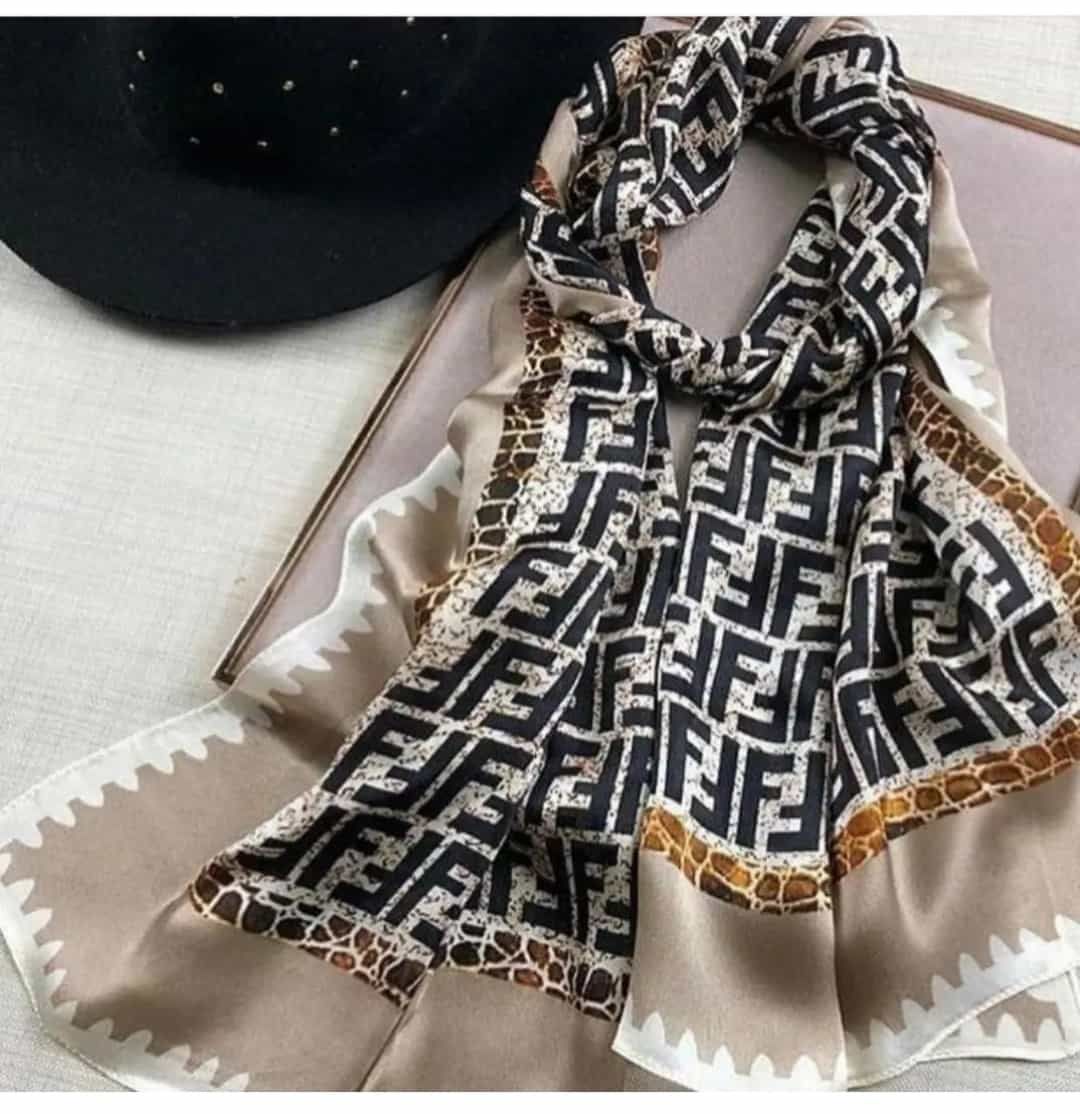 FENDİ F DESEN VUAL İPEK ŞAL BEJ