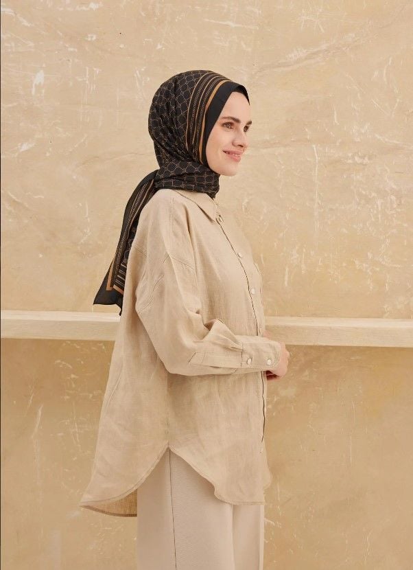 CARDİON MEDİNE İPEĞİ ŞAL MONOGRAM SİYAH GOLD
