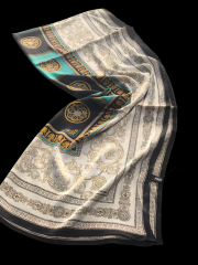 Versace Vual İpek Şal  Siyah Petrol