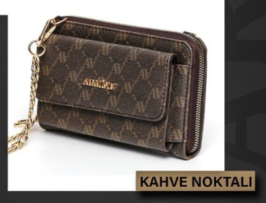 ARMİNE BAYAN ÇANTA 324 KAHVE NOKTALI