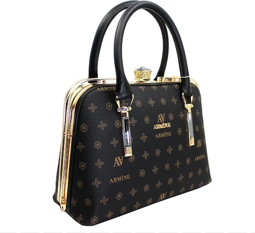 ARMİNE BAYAN ÇANTA 339 SİYAH BASKILI