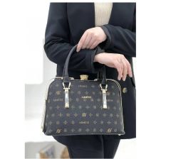 ARMİNE BAYAN ÇANTA 339 SİYAH BASKILI
