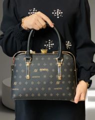 ARMİNE BAYAN ÇANTA 339 SİYAH BASKILI
