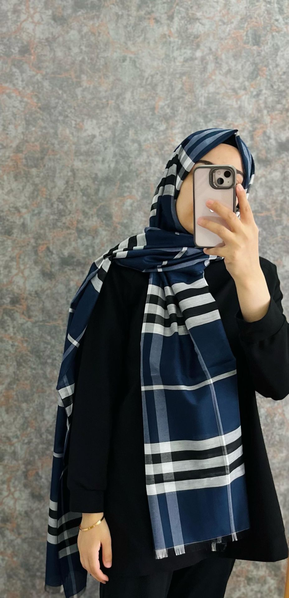 BURBERRY EKOSE ŞAL LACİVERT