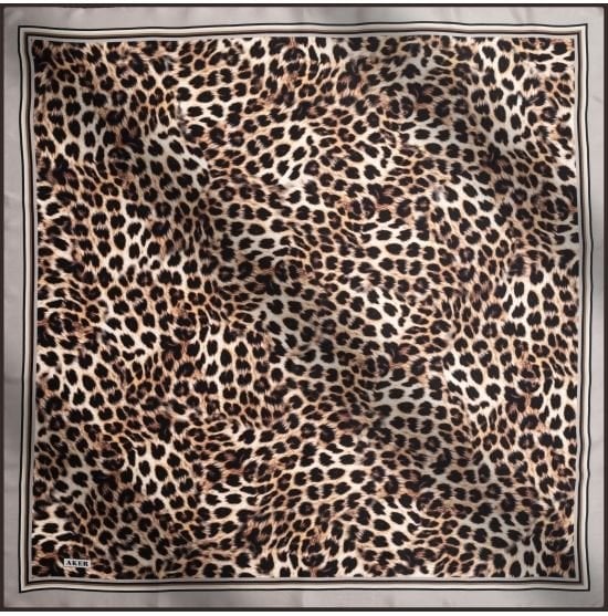 AKER SURA İPEK EŞARP NOSTALJİ LEOPAR DESEN 7984-331