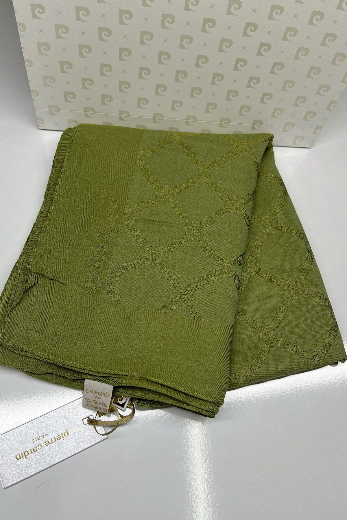 PİERRE CARDİN LYOCELL MONOGRAM ŞAL 1080800-952 YAĞ YEŞİLİ