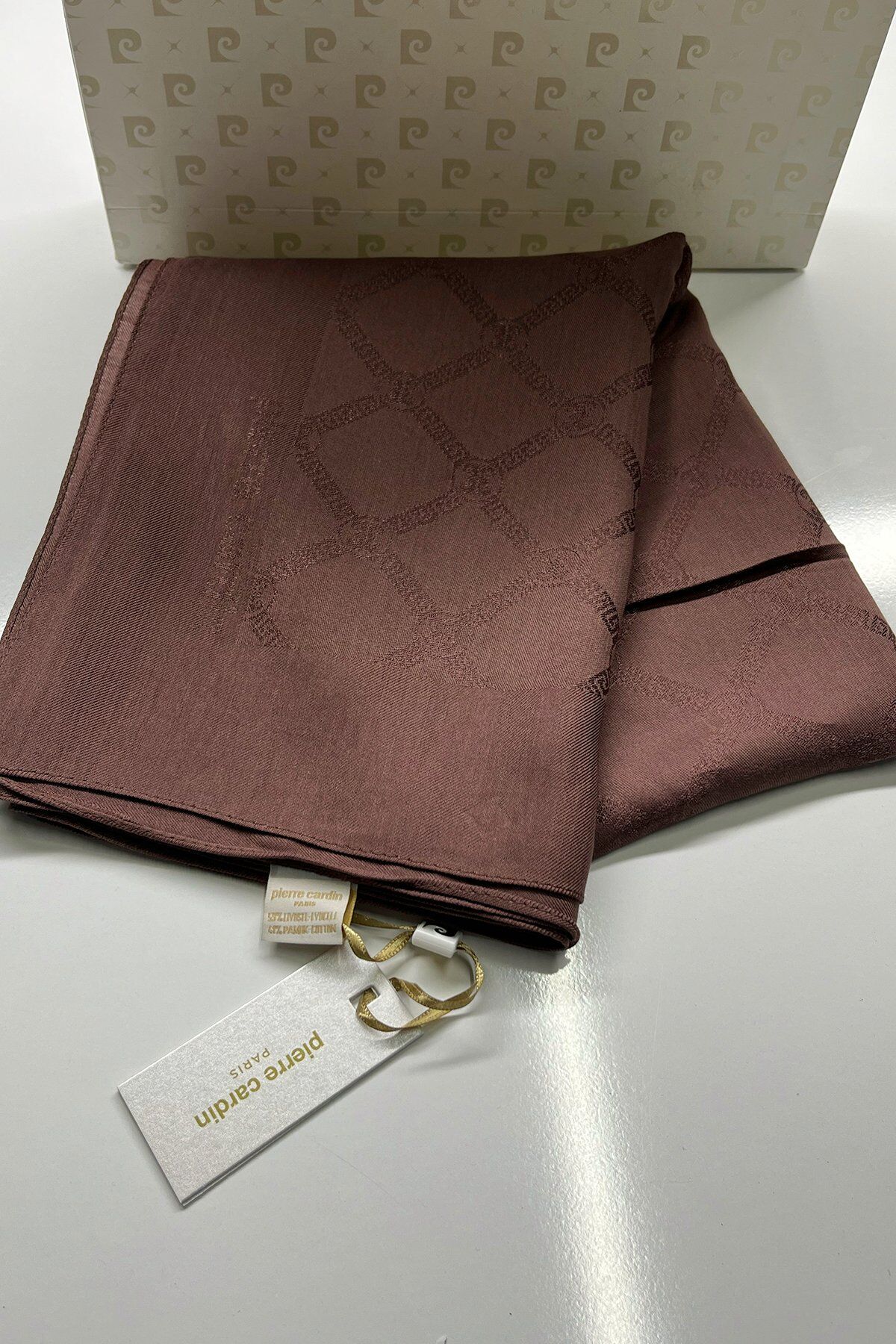 PİERRE CARDİN LYOCELL MONOGRAM ŞAL 1080800-982 KOYU KAHVE