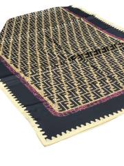 F DESEN  VUAL İPEK ŞAL  SİYAH FUŞYA