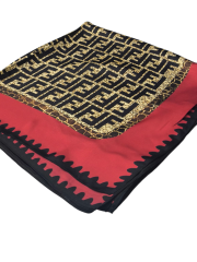 F DESEN  VUAL İPEK ŞAL  SİYAH BORDO