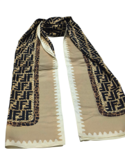 F DESEN  VUAL İPEK ŞAL  BEJ SİYAH