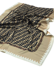 F DESEN  VUAL İPEK ŞAL  BEJ SİYAH