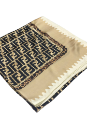 F DESEN  VUAL İPEK ŞAL  BEJ SİYAH