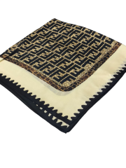 F DESEN  VUAL İPEK ŞAL KREM SİYAH