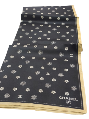 C DESEN LOGO MODEL VUAL İPEK ŞAL SİYAH BEJ