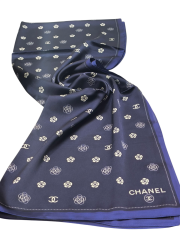 C DESEN LOGO MODEL VUAL İPEK ŞAL LACİVERT