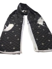 EKOSE C DESEN VUAL İPEK ŞAL SİYAH