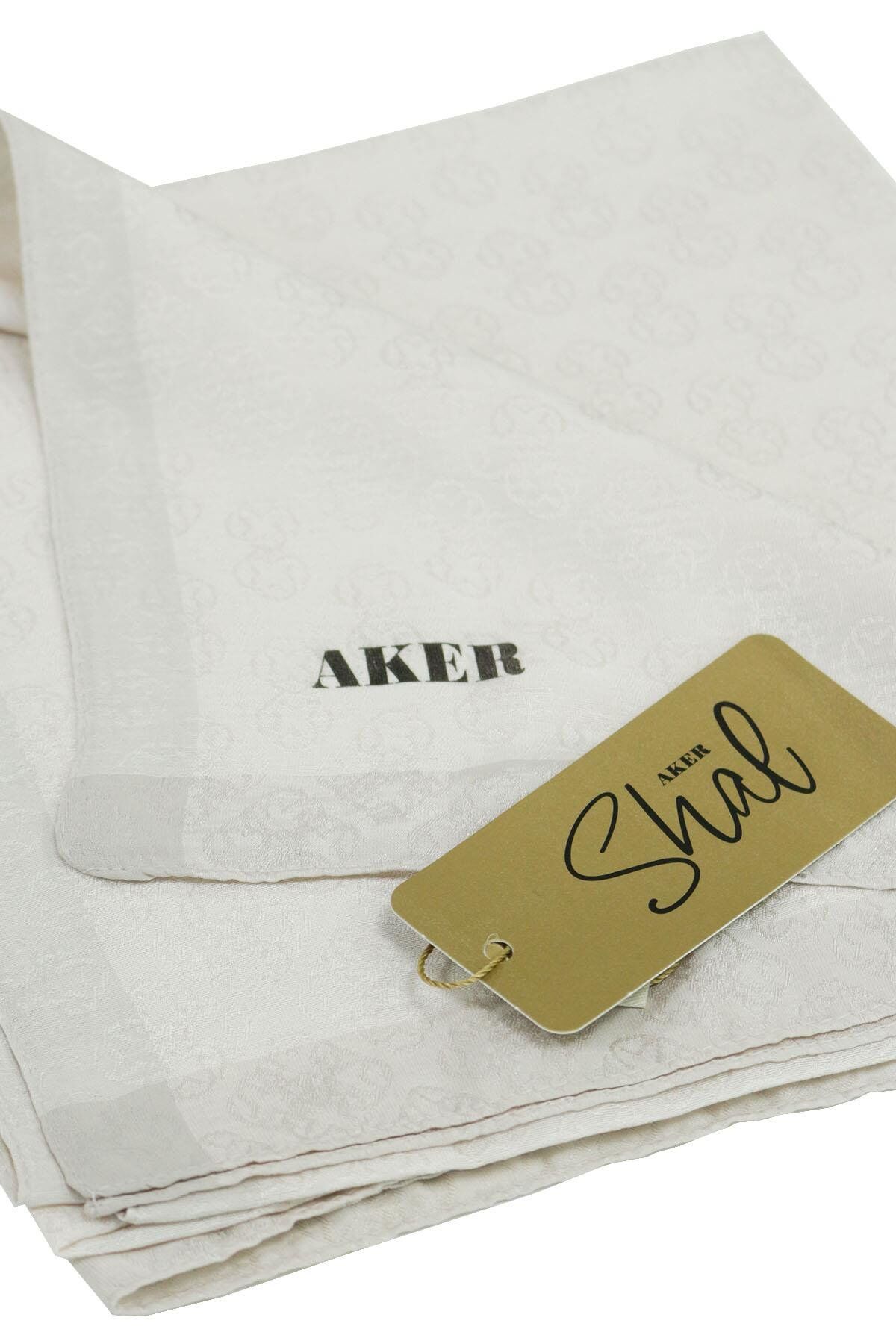 AKER MONOGRAM JAKAR EŞARP 6060950-913 KIRIK BEYAZ