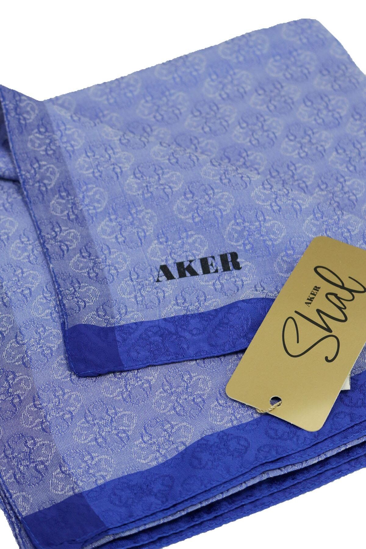 AKER MONOGRAM JAKAR EŞARP 6060950-922 SAKS MAVİ