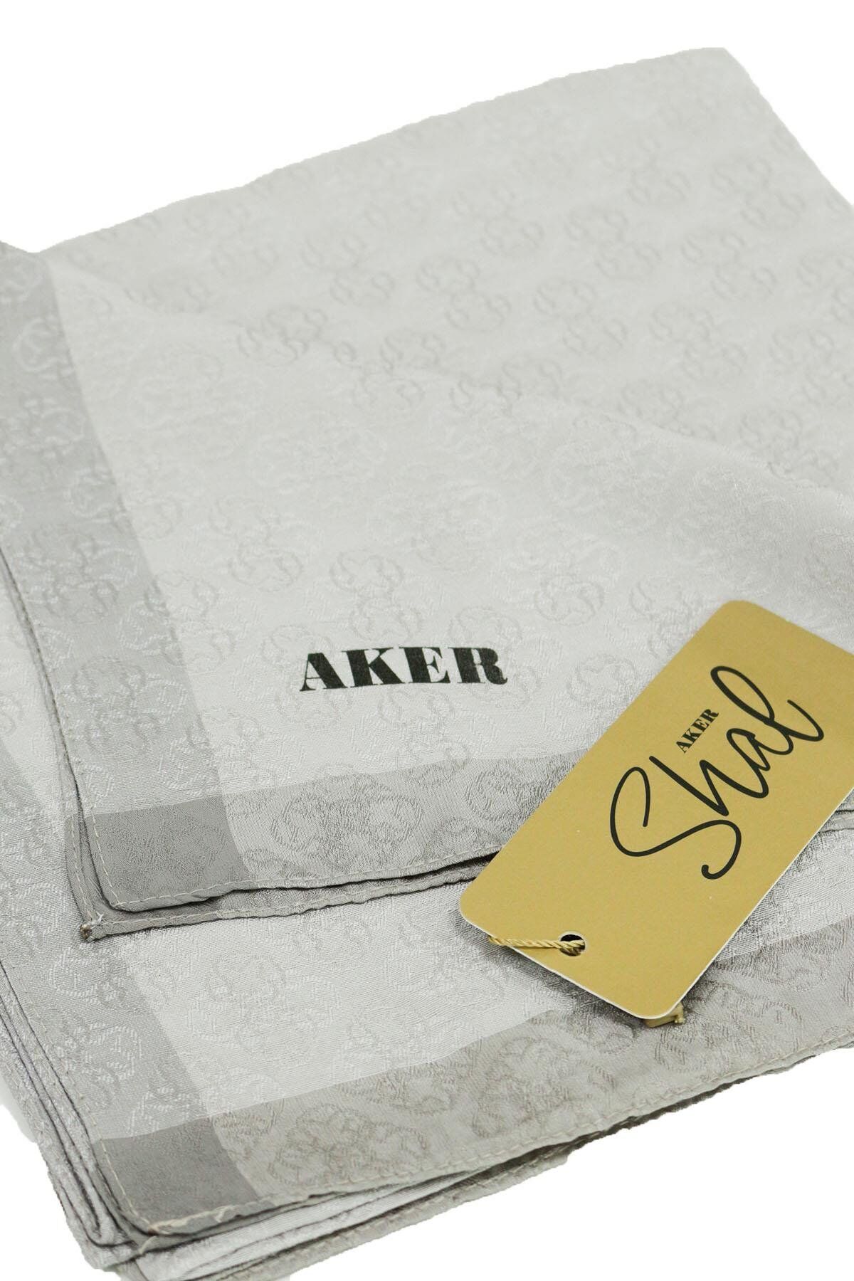 AKER MONOGRAM JAKAR EŞARP 6060950-973 AÇIK GRİ