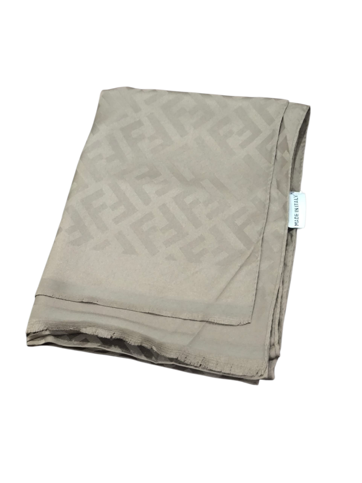 FENDİ F DESEN MAT İPEK JAKARLI ŞAL AÇIK KAHVERENGİ