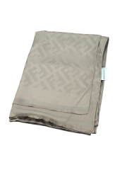 FENDİ F DESEN  MAT  İPEK JAKARLI ŞAL AÇIK KAHVERENGİ