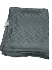 FENDİ F DESEN  MAT  İPEK JAKARLI ŞAL SİYAH