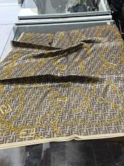 FENDİ ZİNCİR  DESEN  VUAL İPEK ŞAL SİYAH KREM