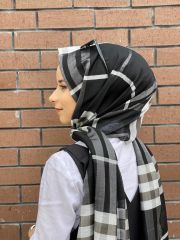 Ekose Şal Siyah Krem