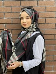 Burberry Şal Siyah Kırmızı