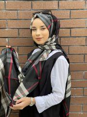 Ekose Şal Siyah Kırmızı