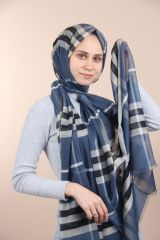 Burberry Şal Lacivert Krem