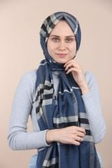 Burberry Şal Lacivert Krem