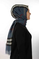 Burberry Şal Lacivert Kırmızı