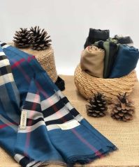Burberry Şal Lacivert Kırmızı