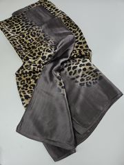 VUAL İPEK ŞAL LEOPAR DESENLİ HAKİ YEŞİL