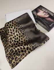 DİOREL VUAL İPEK ŞAL LEOPAR DESENLİ HAKİ YEŞİL