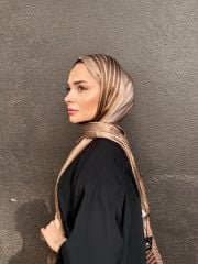CHANEL C DESEN VUAL İPEK ŞAL  VİZON
