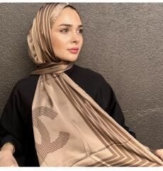 C DESEN VUAL İPEK ŞAL  VİZON