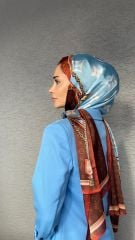LOUİS VOİTTON  VUAL İPEK ŞAL KAHVERENGİ MAVİ
