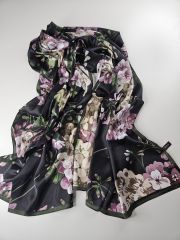 GUCCİ VUAL İPEK ŞAL ÇİÇEKLİ MODEL SİYAH YEŞİL