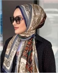 Versace Vual İpek Şal Lacivert Yeşil