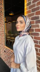 VUAL İPEK ŞAL  LACİVERT PUDRA