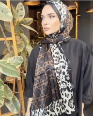 Dior Vual İpek Şal Siyah Kahve