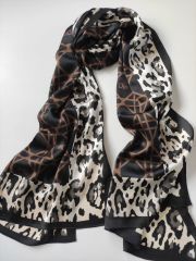 Dior Vual İpek Şal Siyah Kahve