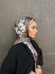 VUAL İPEK ŞAL ÇİÇEK DESENLİ VİZON
