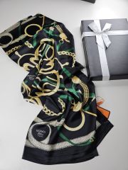 HERMES VUAL İPEK ŞAL SİYAH YEŞİL