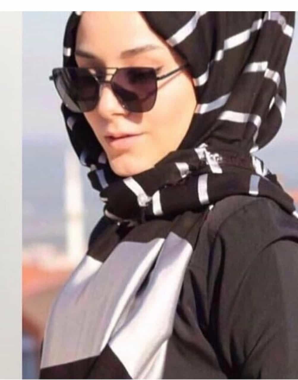 PİRAMİT PAMUK FLOŞLU ŞAL SİYAH GÜMÜŞ