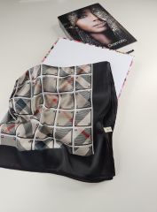 VUAL İPEK ŞAL EKOSE DESEN SİYAH