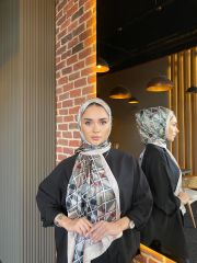 VUAL İPEK ŞAL EKOSE DESEN KREM