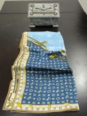 LOUİS VOİTTON  VUAL İPEK ŞAL PETROL MAVİ